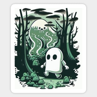 Woodsy Ghost Wandering Through the Forest Magnet